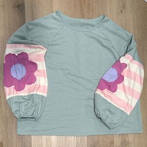 Women’s Floral Patchwork shirt size XL oversized